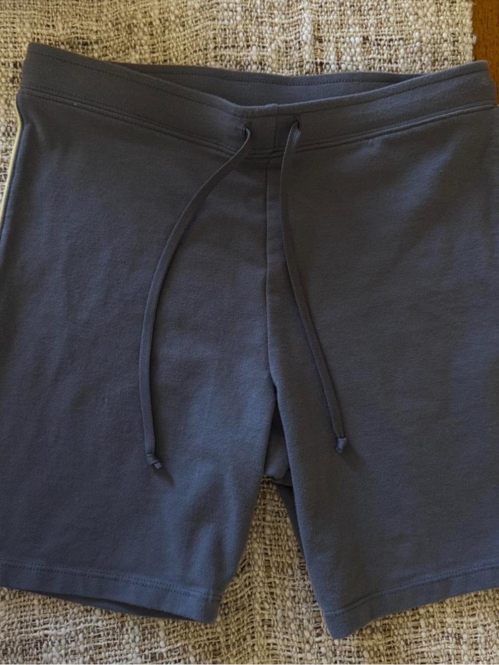 Vintage Prospirit Athletic Biker Shorts - Blue Gray with Neon Yellow Stripe